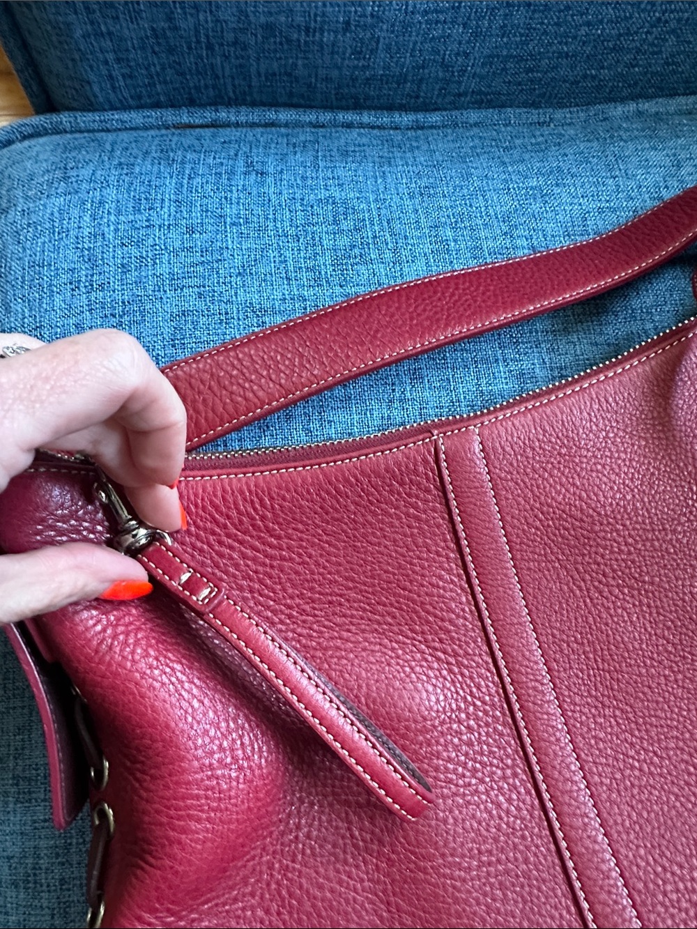 Coach Red Leather Crossbody Shoulder Bag - Picture 7 of 14